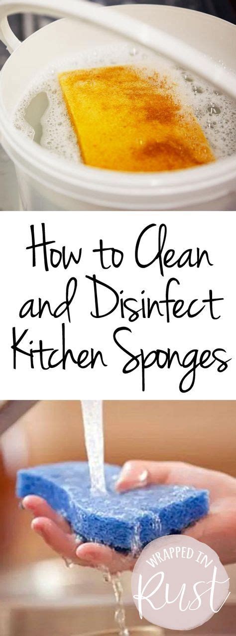 How To Clean And Disinfect Kitchen Sponges Wrapped In Rust Kitchen Sponge Cleaning Hacks