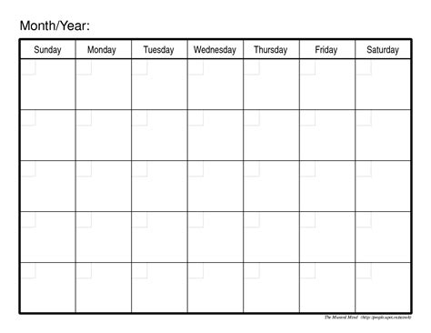 blank monthly calendar printable 2018 – Template Calendar Design