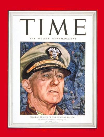 Time Magazine Cover Rear Admiral Turner Feb 7 1944 World War Ii