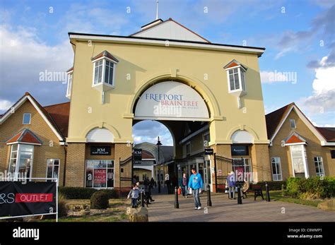 Entrance To Freeport Braintree Outlet Shopping Village Braintree Stock
