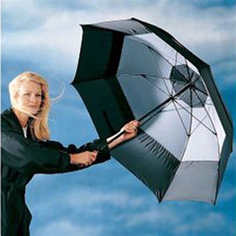 The Wind Defying Packable Umbrella 42 Inch Hammacher Schlemmer