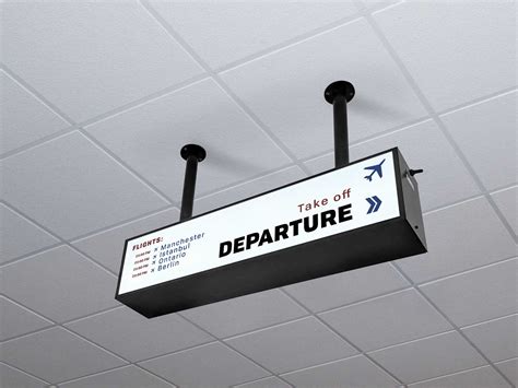 Free Ceiling Mounted Backlit Sign Mockup (PSD) - Psfreebies