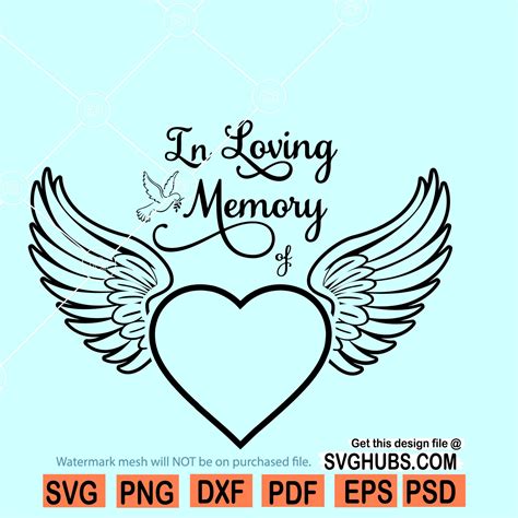 In Loving Memory Svg Angel Wings Svg Memorial Day Svg