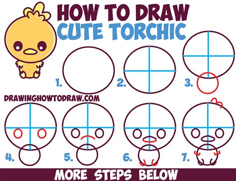 How To Draw Cute Torchic From Pokemon Chibi Kawaii