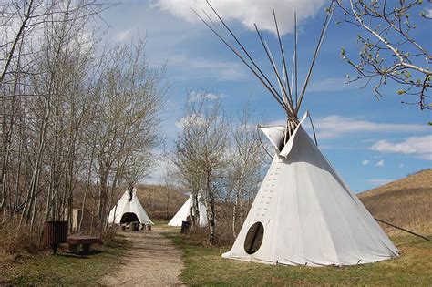 Modern tipis usually have a canvas covering. Tipi Sleepovers | Wanuskewin Heritage Park