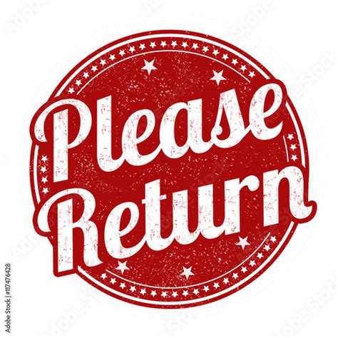 Please Return Stamp Stock Image And Royalty Free Vector Files On