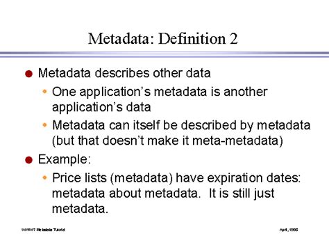 Metadata Definition 2