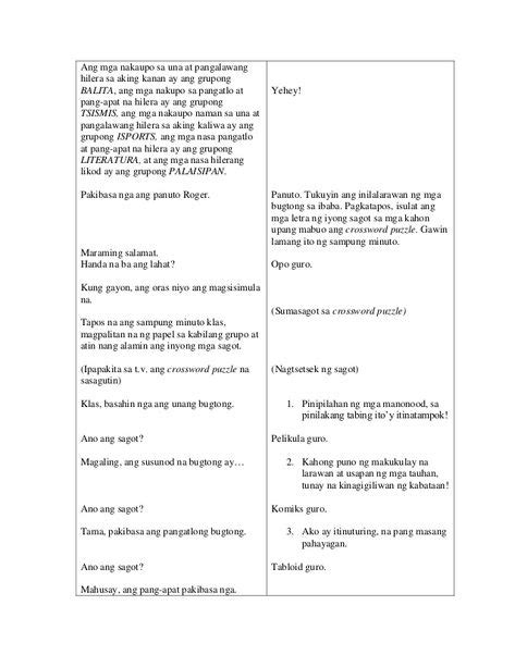 semi detailed lesson plan in filipino maikling kwento otosection