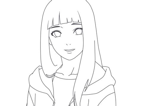 Hinata Hyuga Konoha Hiden Lineart By