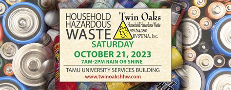 Annual Household Hazardous Waste Collection Event October St