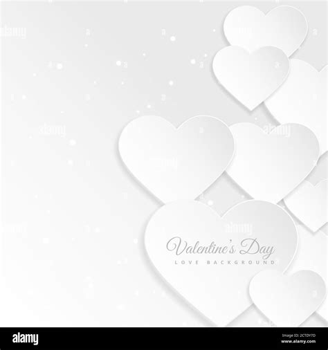 Feliz Día De San Valentín Blanco Corazones Fondo Abstracto Diseño