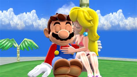 Mario And Peach In Sunshine Isles Beach Mmd Kiss By 9029561 Mario