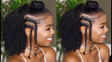 No one loves the milkmaid braids more than brooklyn! Easy Braids and Beads Tutorial on Natural Hair FT. TGIN+ ...