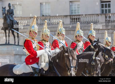 Mounted Royal Life Guards Household Cavalry Performing Ceremonial