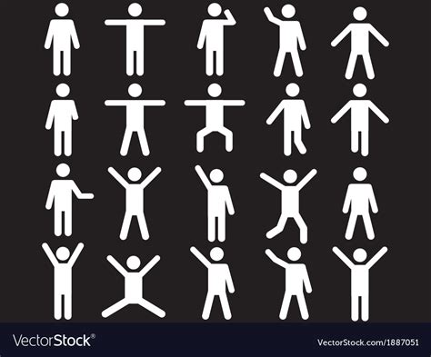 White Human Pictograms Royalty Free Vector Image