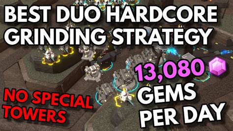 Best Duo Hardcore Grinding Strategy 13080 Gems Per Day Roblox