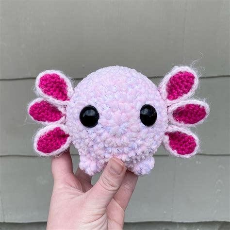Chonky Axolotl Bean Crochet Pattern Downloadable Pdf Axolotl Etsy Canada