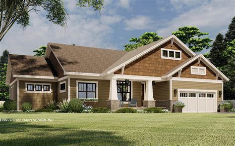 3 Bed Craftsman Home Plan Offering One Level Living And Lower Level