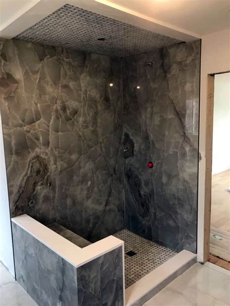 Full Slab Porcelain Showers And Vanity Countertops For Durability And Style