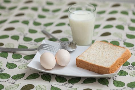 Breakfast Egg Milk And Bread Picture And Hd Photos Free Download On Lovepik