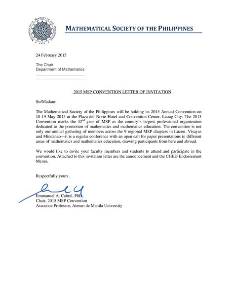 Letter of Invitation