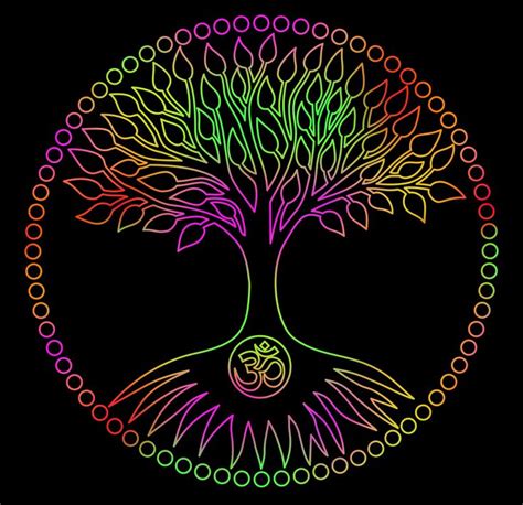 The tree of life. Vector art graphic. Spiritual mystical symbol ...