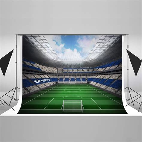 Mohome Polyster 7x5ft Realistic Football Stadium Photo Background Real