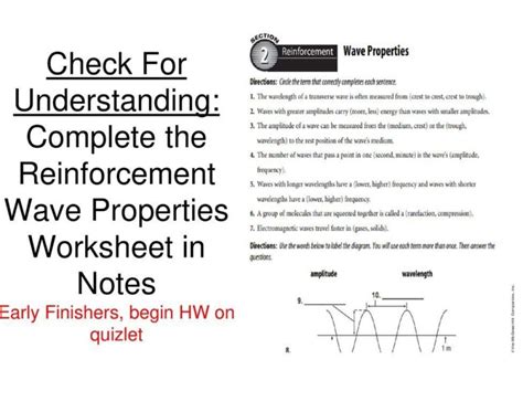 This gives us the speed of the wave. Properties Of Waves Worksheet Answers - kidsworksheetfun