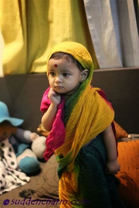 Bangladeshi Baby Girl Wearing Saree Cute Modeling Photo