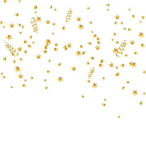 Yellow Confetti Glitter Decorative Ribbons Falling Party Celebration