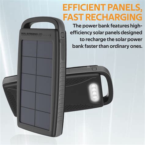 Promate Solar Power Bank Premium Water Resistant 20000mah Portable