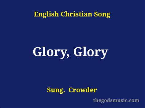 Glory Glory Song Lyrics Christian Song Chords And Lyrics