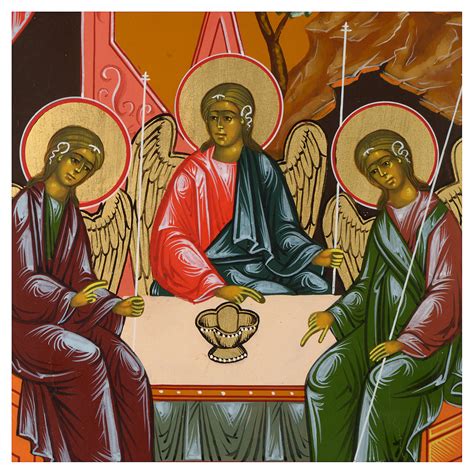 The icon of the trinity by andrei rublev. Trinity of Rublev ancient Russian icon end XX century 12x10 | online sales on HOLYART.com
