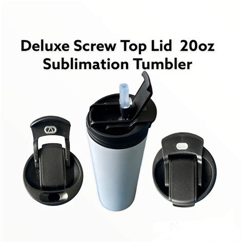 20oz Straight Sublimation Tumblers Deluxe Lid Screw On Top Etsy