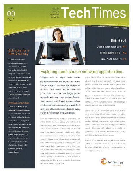 Technology Business Newsletter 4 Pages