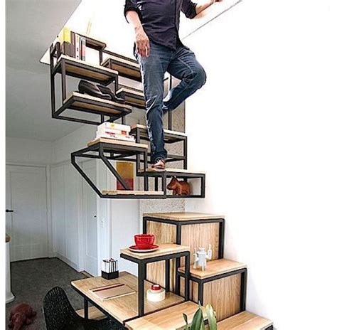 Stair of the Week: Alternating Tread Stair Design Is Also a Japanese Style Storage Unit