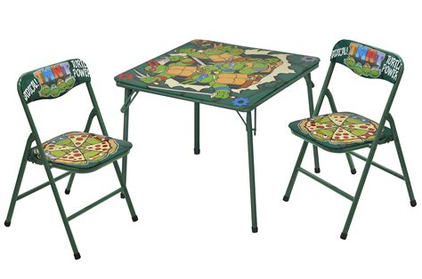 Kids Folding Activity Table And 3 Chair Play Set Child Furniture Ninja