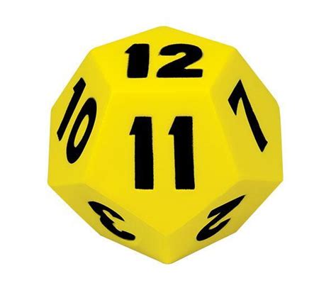 Dice 130mm 12 Face Number Foam Moulded Teachers First Choice