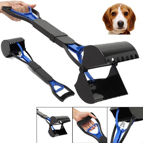 60cm Blue Pet Dog Pooper Scooper Clean Rubbish Grabber Sanitary Jaw