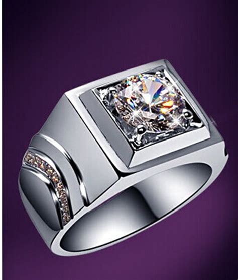 Generous Rings For Men Sterling Silver 1carat Synthetic Diamonds