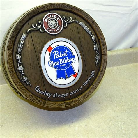 Vintage Pabst Blue Ribbon Beer Barrel Hanging Sign Pabst Brewing