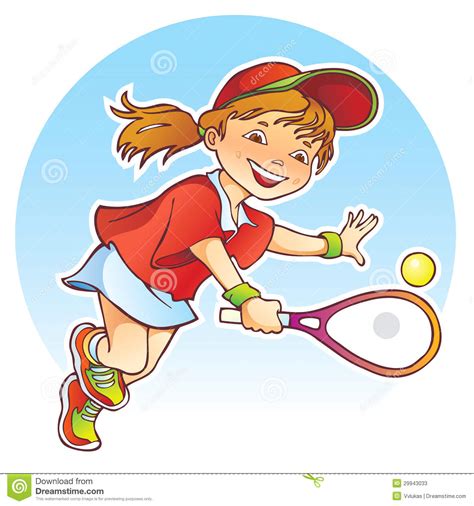 Historians hold a belief that the most of tennis terms derived from the french vocabulary. Sportive Girl Playing Tennis Stock Vector - Illustration ...