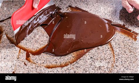 Smudging Melted Chocolate Stock Photo Alamy