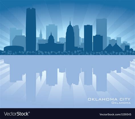 Oklahoma City Skyline Silhouette Royalty Free Vector Image