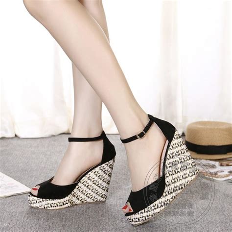 Female Fish Mouth Ladies High Heel Shoes Cute Thick Soled