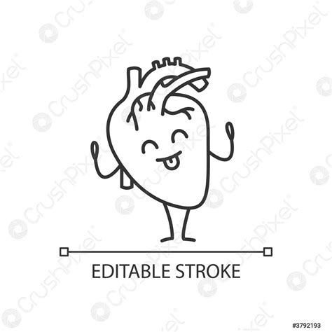 Feliz Corazón Humano Emoji Icono Lineal Vector De Stock Crushpixel