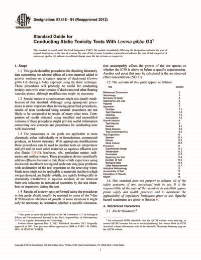 Astm E Standard Guide For Conducting Static Toxicity Hot Sex