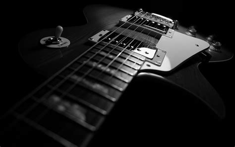 Black Monochrome Guitar Musical Instrument Guitarist Electric