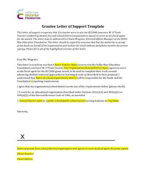 Editable Letter Of Support Templates Examples Templatearchive Cc