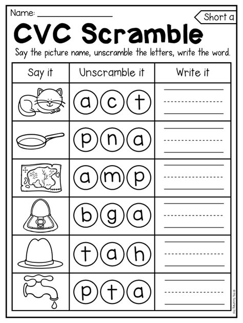 Pre Kindergarten Spelling Words Kindergarten